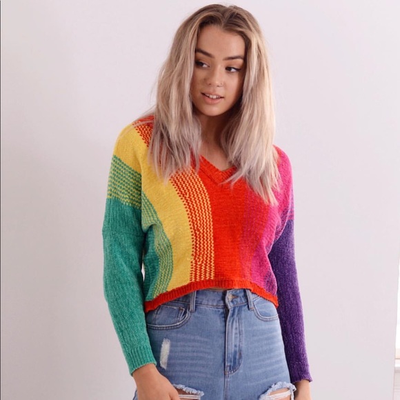 LF Sweaters - 5⭐️ NEW LF PaperHeart Australian Rainbow Sweater